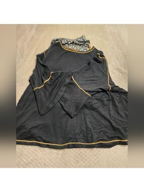 Stylish Black Top with Gold Trim